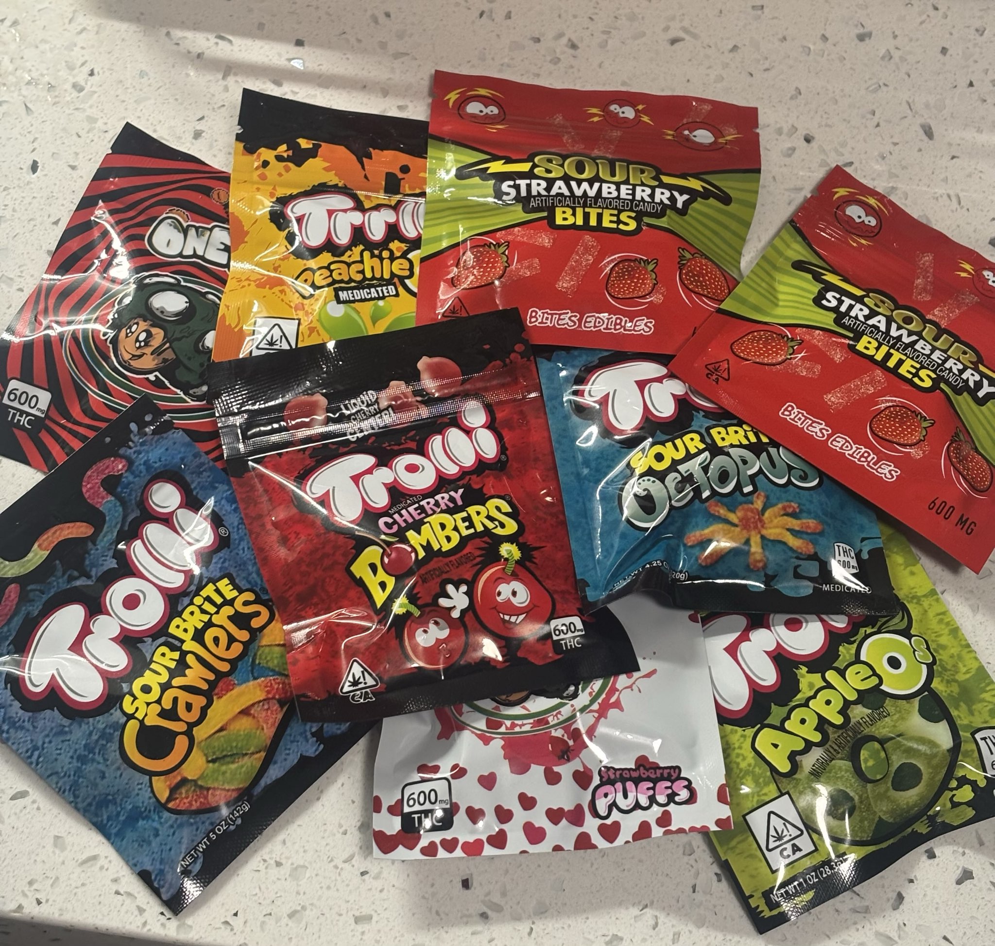 THC 600 mg Gummies packs Selection Varied